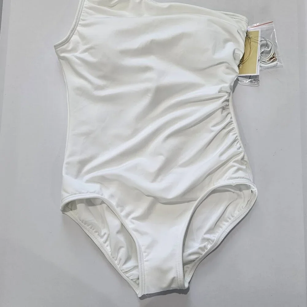 Michael Kors Iconic Solids One Shoulder One Piece Swimsuit - Picture 5 of 13